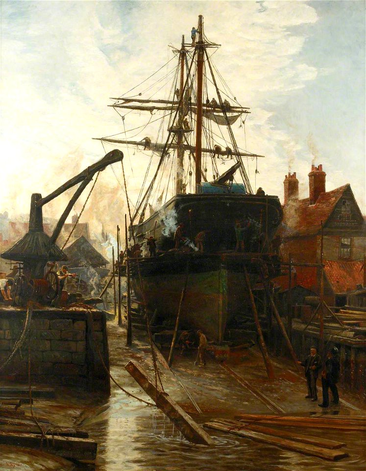 Charles William Wyllie (1853-1923) - Home from the Brazils, Refitting - BHC4236 - Royal Museums Greenwich
