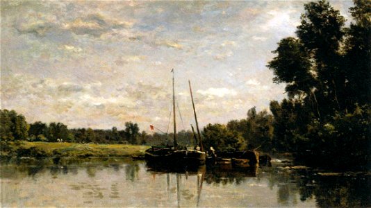 Charles-François Daubigny - The Barges - WGA5936