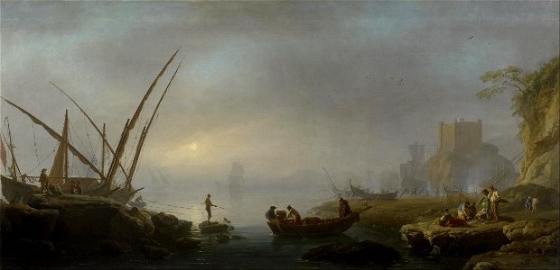 Charles-François Lacroix de Marseille - An Italian Port Scene - Google Art Project