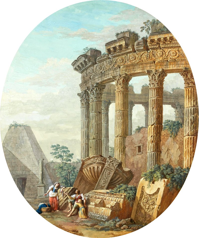 Charles-Louis Clérisseau, Caprice architectural animé de personnages