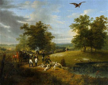 Charles-Louis-François Quinart (1788-1848) - Charles Ferdinand d'Artois (1778–1820), Duc de Berry, Shooting an Eagle in the Forest of Fontainebleau - 207837 - National Trust