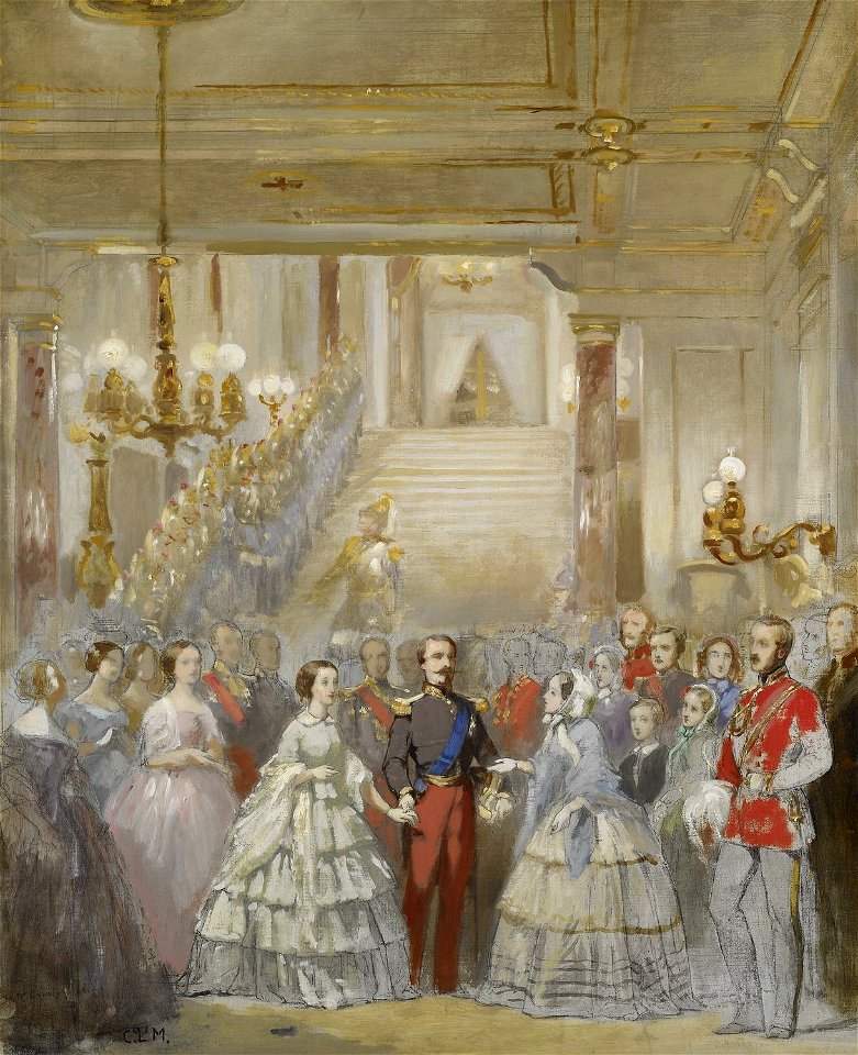 Charles-Lucien-Louis Muller (1815-92) - The Reception of Queen Victoria by Napoleon III at St Cloud, 18 August 1855 - RCIN 404893 - Royal Collection
