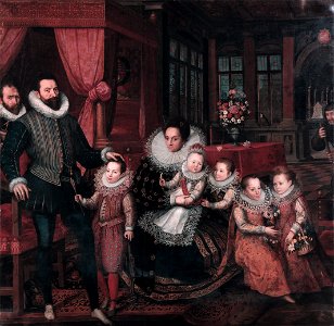 Charles, 2nd prince of Arenberg, and family, by Francois Pourbus the younger