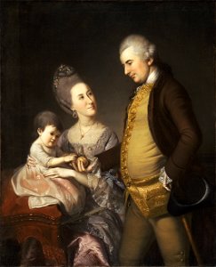 Charles Willson Peale, American - Portrait of John and Elizabeth Lloyd Cadwalader and their Daughter Anne - Google Art Project. Free illustration for personal and commercial use.