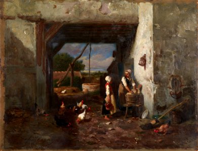 Charles Émile Jacque - Hühnerhof - 1380 - Österreichische Galerie Belvedere