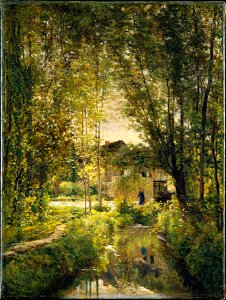 Charles-François Daubigny, 1877c - Landscape with a Sunlit Stream