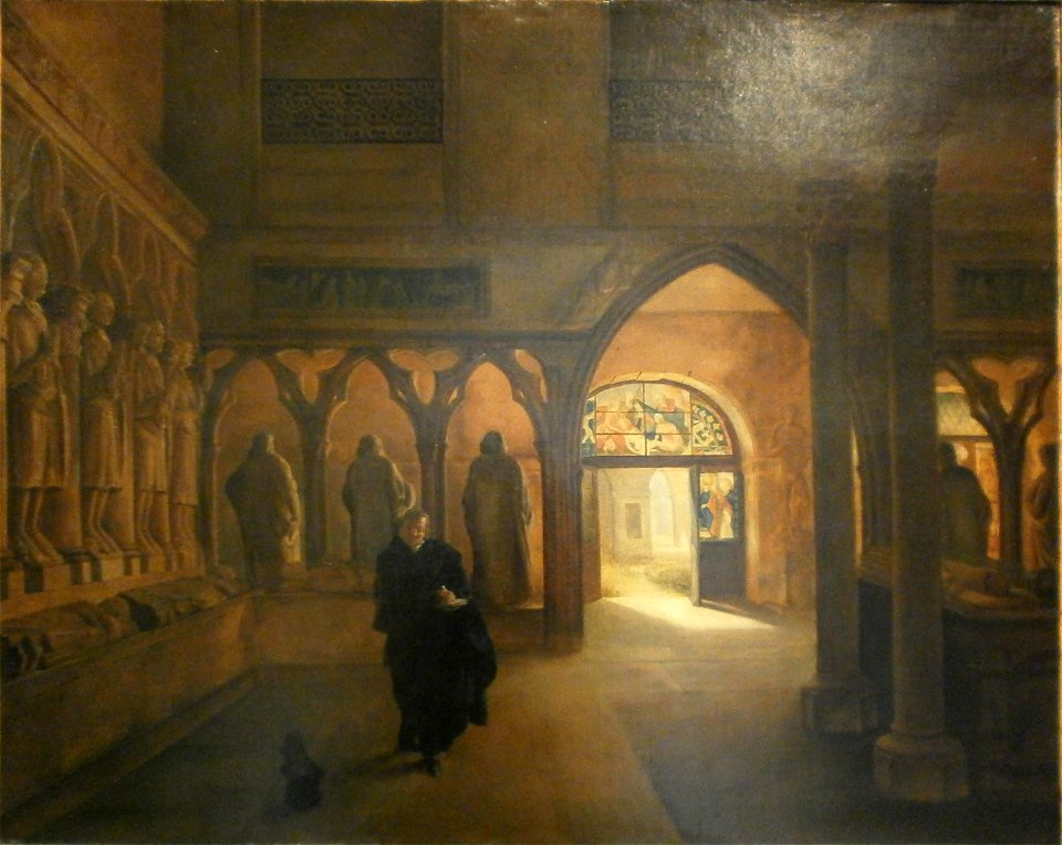 Charles-Marie Bouton - La salle du XIVe siecle, au musee des Monuments francais