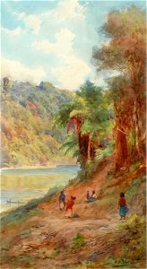 Charles Worsley - Whanganui River near the Houseboat - Sarjeant Gallery