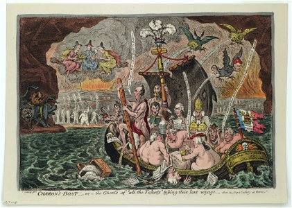 Charon's Boat - or - the Ghosts of all the Talents taking their last voyage, - from the Pope's Gallery at Rome - Js. Gillray, fec. LCCN2001695079. Free illustration for personal and commercial use.