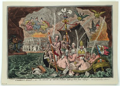 Charon's Boat - or - the Ghosts of all the Talents taking their last voyage, - from the Pope's Gallery at Rome - Js. Gillray, fec. LCCN2001695079