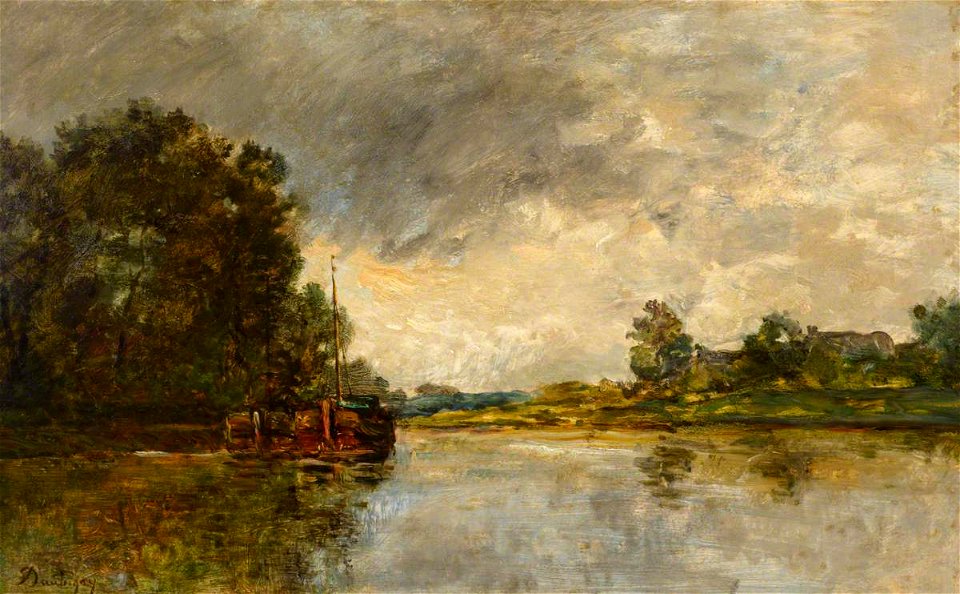 Charles-François Daubigny (1817-1878) (attributed to) - A Stretch of the Seine ('Paysage au bord de l'Oise') - 1449078 - National Trust