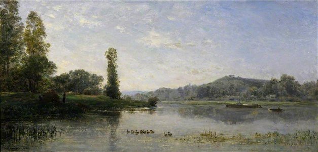 Charles-François Daubigny (1817-1878) - Landscape with a River - P.1978.PG.85 - Courtauld Institute of Art. Free illustration for personal and commercial use.