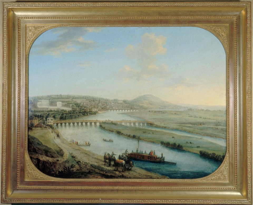 Charles-Léopold Grevenbroeck - L'Ile Seguin, le pont de Sèvres et Saint-Cloud - P130 - Musée Carnavalet