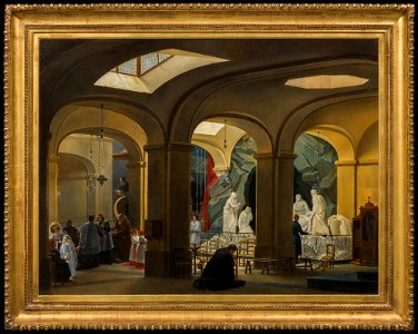 Charles-Marie Bouton - The First Communion in the Interior of the Crypt of the Church of St Roch, Paris - NM 7405 - Nationalmuseum
