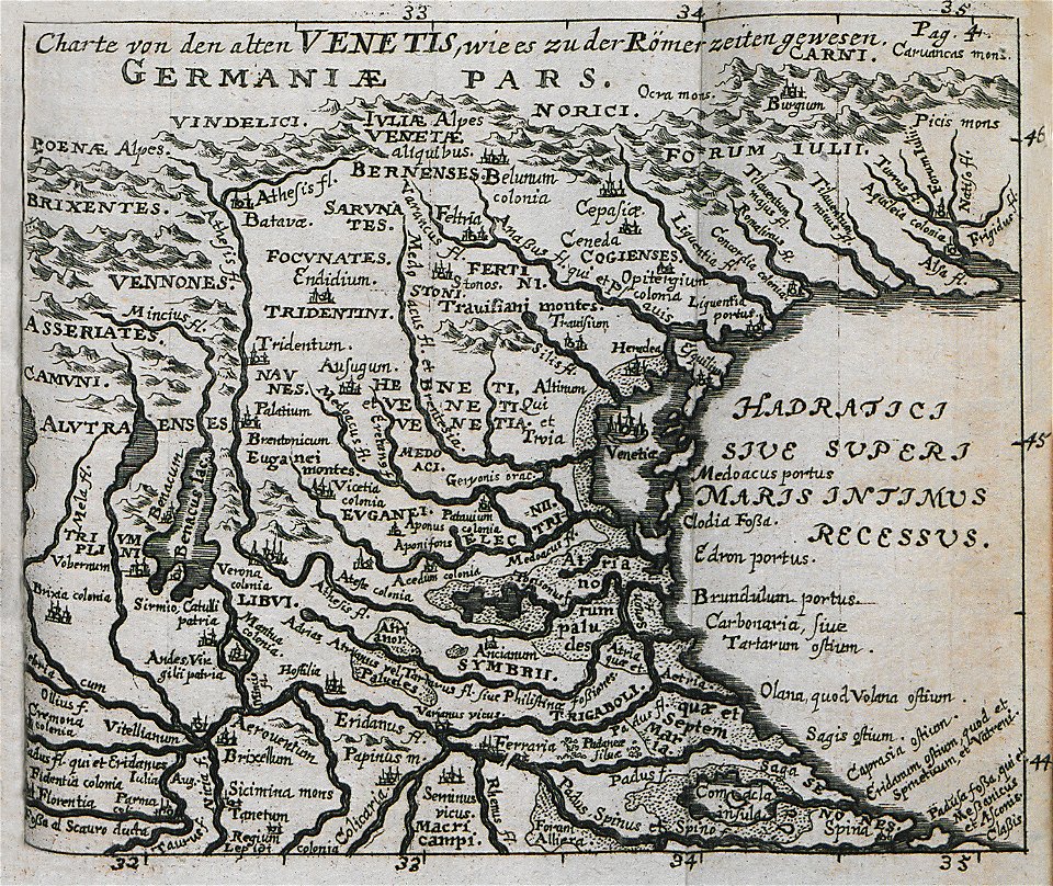 Charte von den alten Venetis, wie es zu der Römer zeiten gewesen - Sandrart Jacob Von - 1687