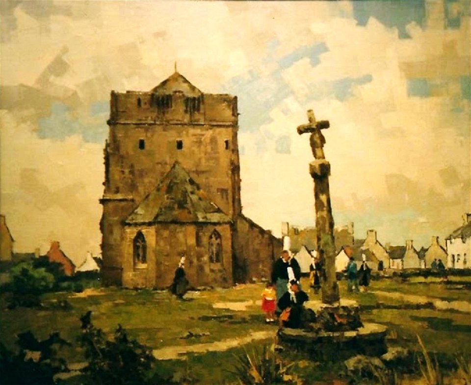 Charles-François Daubigny La Tour carrée et le calvaire de Saint-Guénolé