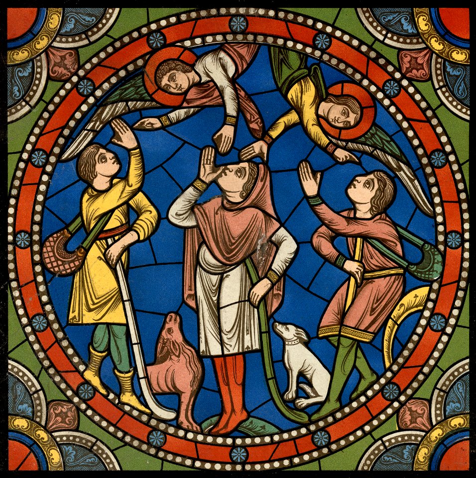 Chartres VITRAIL DE LA VIE DE JÉSUS-CHRIST Motiv 04 Les anges apparaissent aux bergers