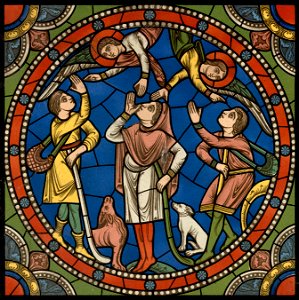 Chartres VITRAIL DE LA VIE DE JÉSUS-CHRIST Motiv 04 Les anges apparaissent aux bergers