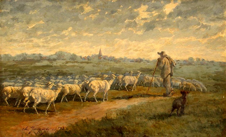 Charles-Émile Jacque - Landscape with a Herd - WGA11922