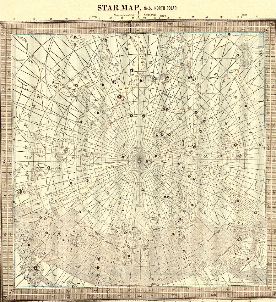 Chart North and South Pole Star Map 04