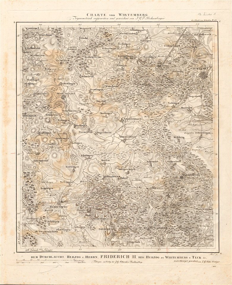 Charte von Schwaben Tafel 13 Stuttgart