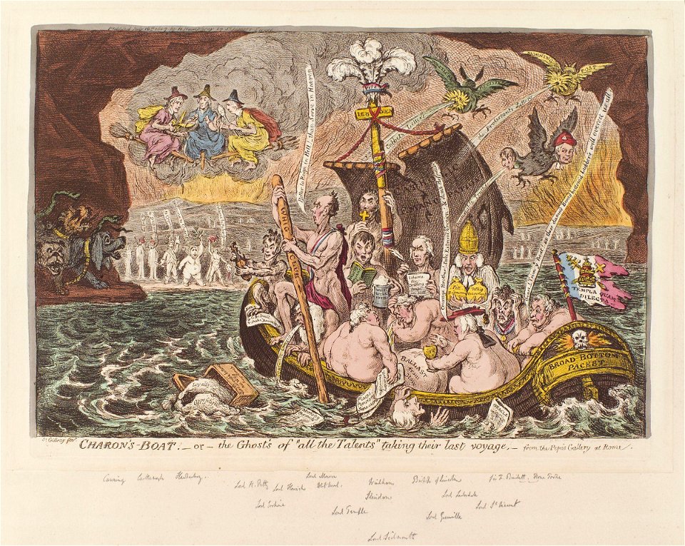 Charon's boat - or - the ghost's of All the Talents taking their last voyage by James Gillray