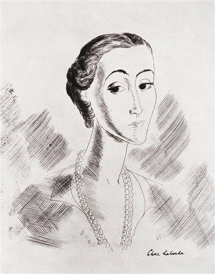Chas Laborde - Bildnis Maria Lani. Radierung