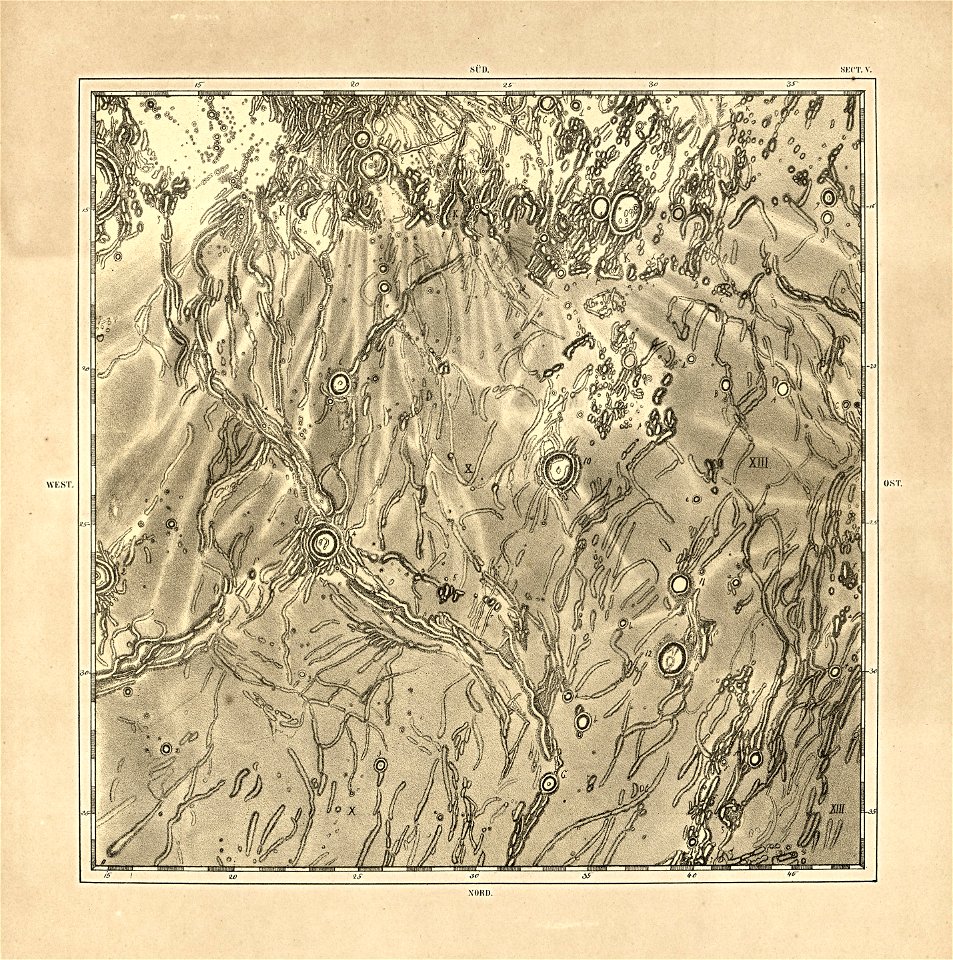 Charte der Gebirge des Mondes nach eigenen Beobachtungen in den Jahren 1840-1874 LOC 2008621701-6