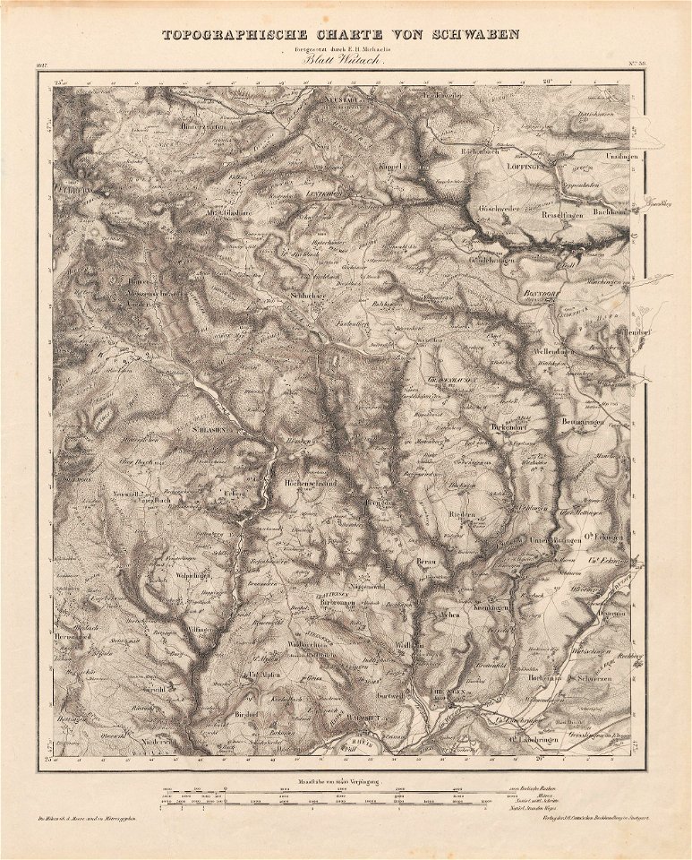 Charte von Schwaben Tafel 38 Wutach