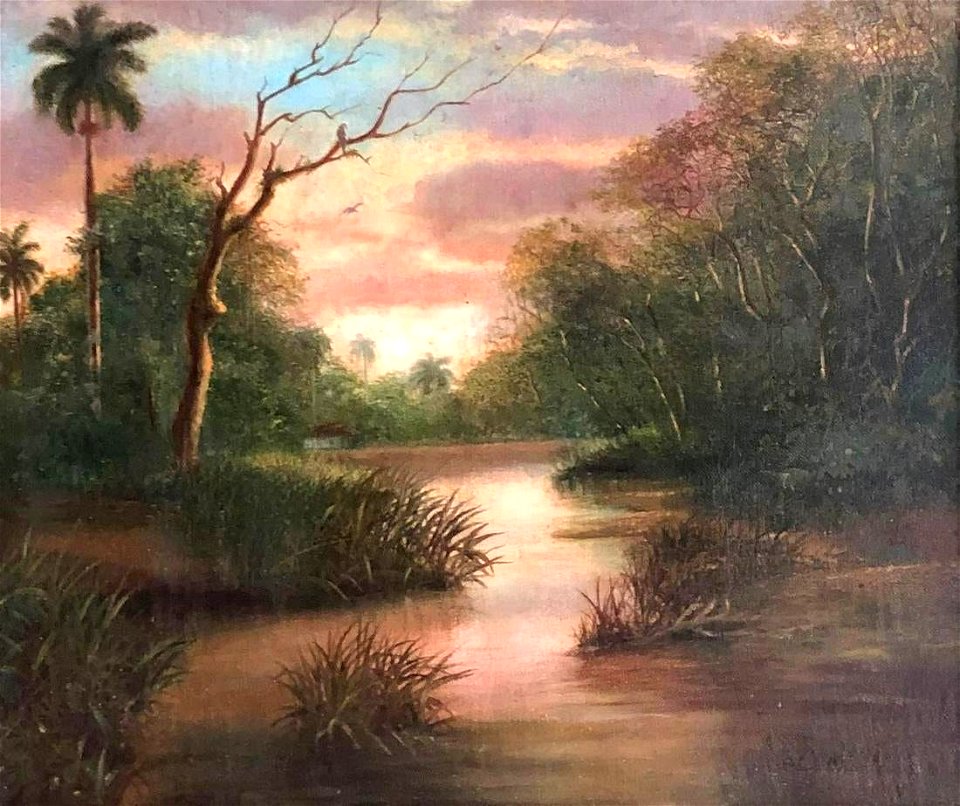 Oil on canvas landscape painting by Esteban Chartrand