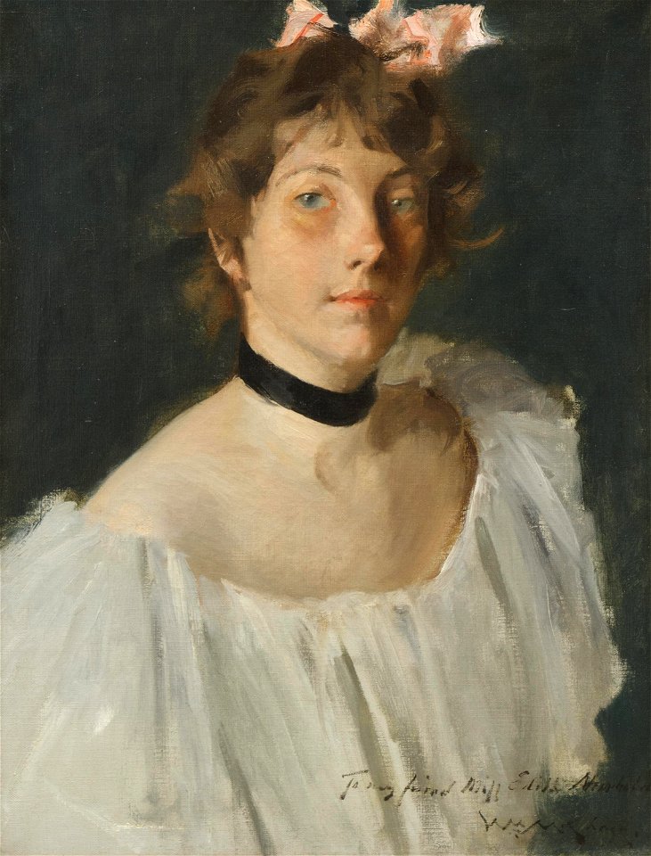 'Portrait of a Lady in a White Dress' by William Merritt Chase