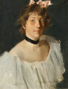 'Portrait of a Lady in a White Dress' by William Merritt Chase