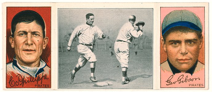Chas. Phillippe-George Gibson, Pittsburgh Pirates, baseball card portrait LCCN2008678503
