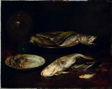 William Merritt Chase - Still Life—Fish - 08.453 - Museum of Fine Arts. Free illustration for personal and commercial use.
