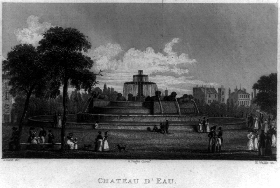 Chateau d'Eau - J. Nash, del. ; A. Pugin, dirext. ; H. Wallis, sc. Colonnade du Louvre - F. Arundale delt. ; A. Pugin, dirext. ; H. Wallis, sc. LCCN90707180
