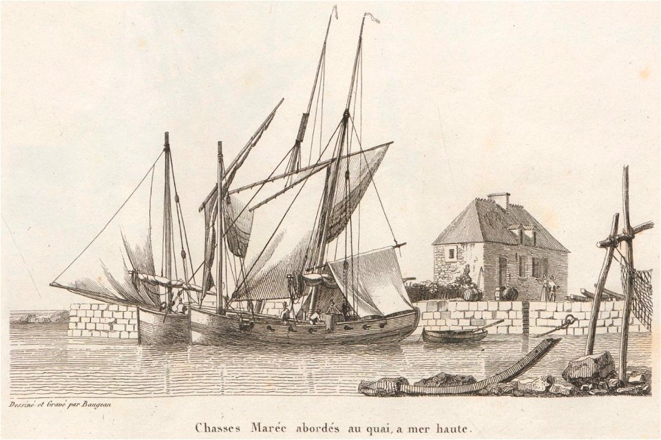 Chasse marée à quai à marée haute