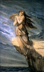 Chassériau, Théodore - Sappho Leaping into the Sea from the Leucadian Promontory - c. 1840
