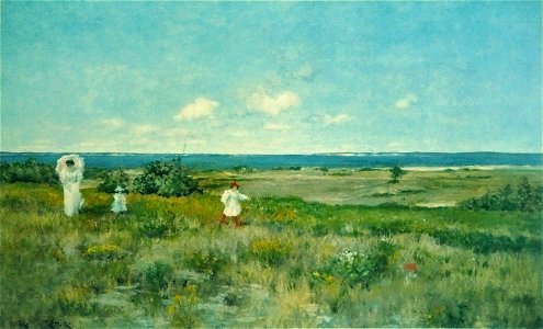 William Merritt Chase - Near the beach, Shinnecock. Free illustration for personal and commercial use.