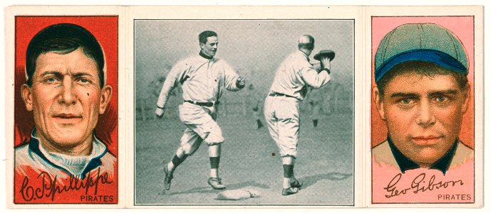 Chas. Phillippe-George Gibson, Pittsburgh Pirates, baseball card portrait LCCN2008678503