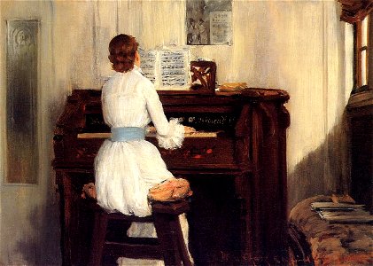 Chase William Merritt Mrs Meigs At The Piano Organ 1883
