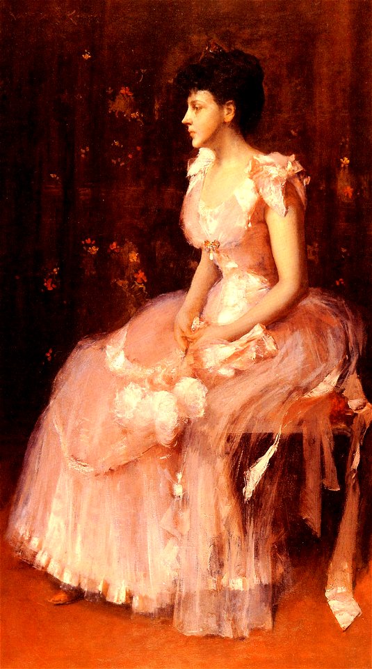 Chase William Merritt Portrait Of A Lady In Pink 1888