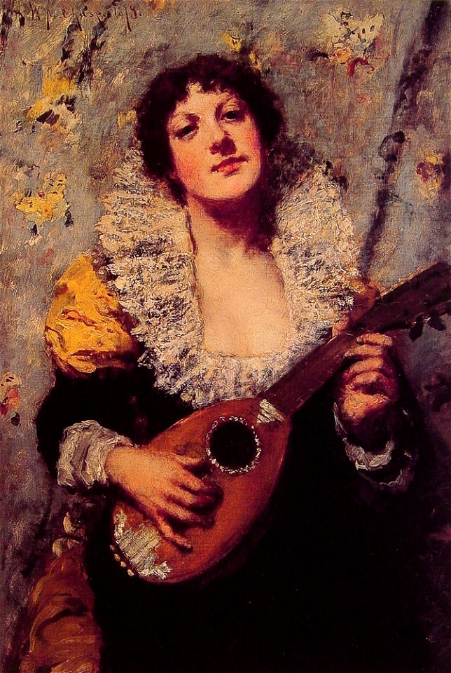 Chase William Merritt The Mandolin Player 1878