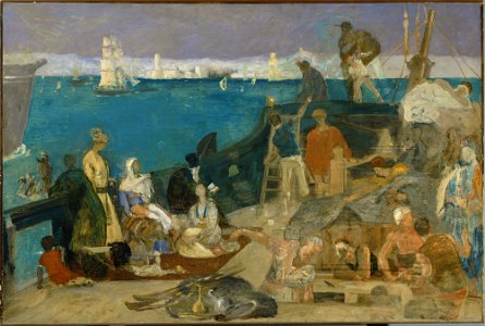 Pierre Puvis de Chavannes - Marseilles, Gateway to the Orient - Google Art Project. Free illustration for personal and commercial use.