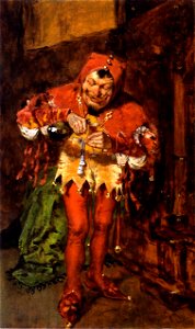 Study for Keying Up - The Court Jester by William Merritt Chase