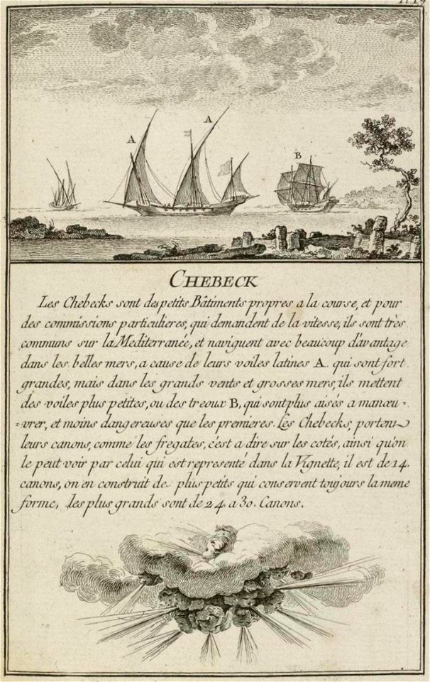 Chebec par Nicolas Ozanne vers 1764