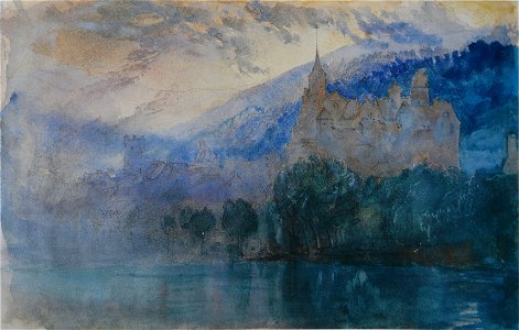 Chateau of Neuchatel at dusk Ruskin