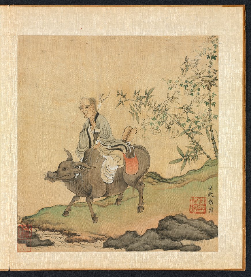 Chen Hongshou - Paintings after Ancient Masters, Laozi Riding an Ox - 1979.27.1.2 - Cleveland Museum of Art