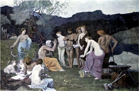 Puvis de Chavannes - Le Repos. Free illustration for personal and commercial use.
