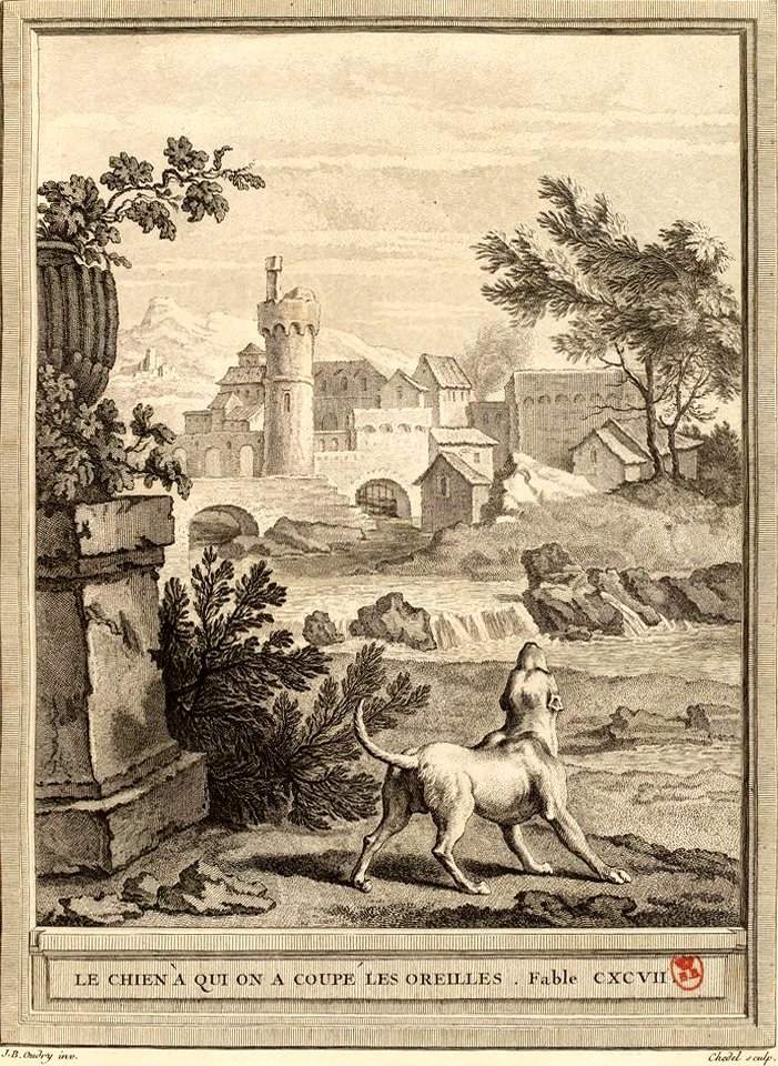 Chedel-Oudry-La Fontaine-Le chien à qui on a coupé les oreilles