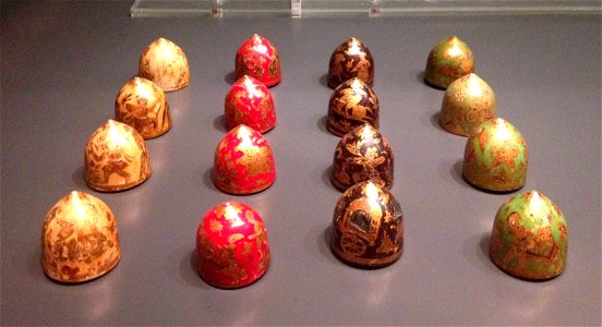 Chaupar game pieces from Rajasthan - Ashmolean EA1967-202